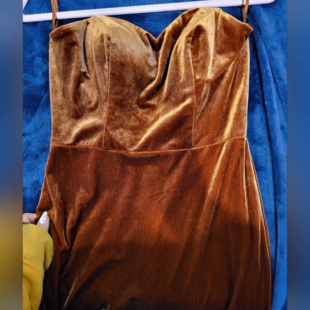 Golden brown Strapless Revelry dress